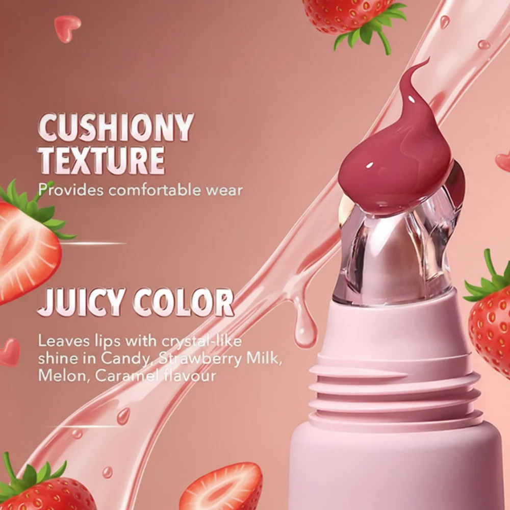 4 STKS Hydraterende Spiegel Lipgloss set Lip Vanille Roze Suiker Koffie Cake Geur Lippenstift Transparante Olie Make-up kerstcadeau