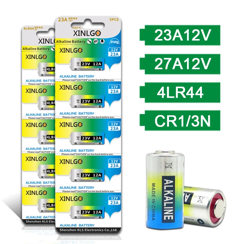 بطارية قلوية CR1/3N، 4LR44، 10A9V، 11A6V، 23A12V، 27A12V، 26A6V، 32A9V مناسبة لأجهزة التحكم عن بعد لباب مصراع الأسطوانة