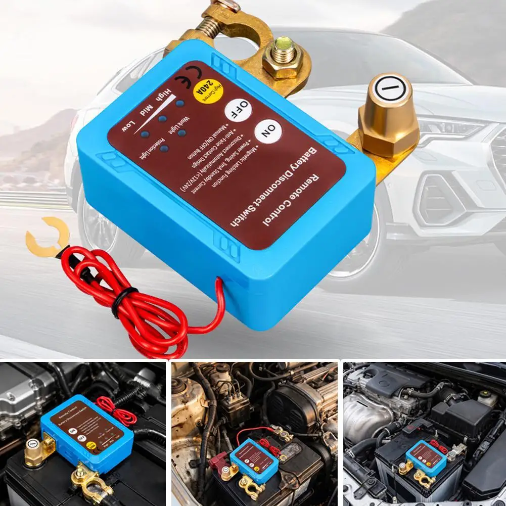 12/24V Battery Disconnect Power Switch With LED Voltage Display Anti Leakage Power Disconnect Isolator For Car RV Truck Marine