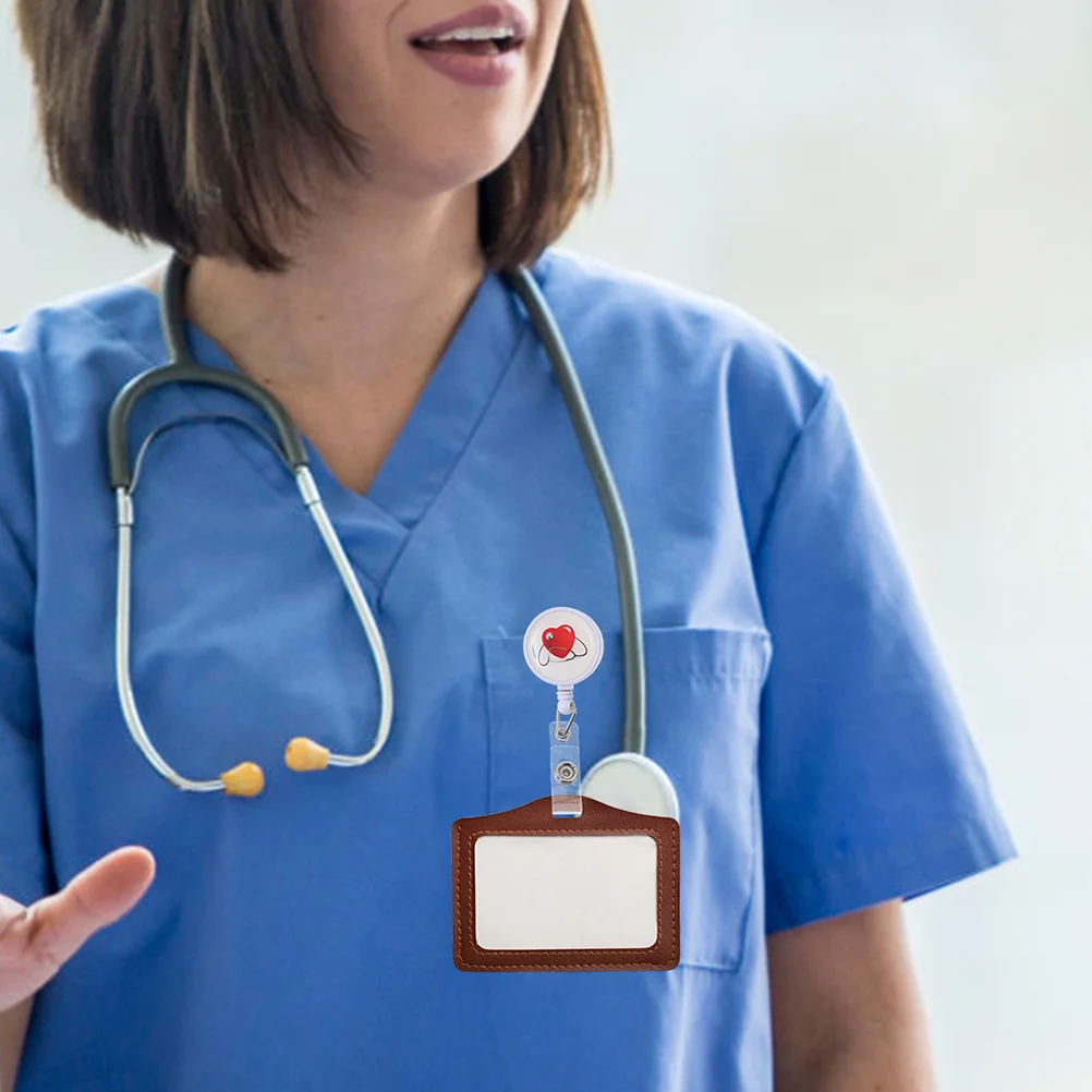 

2pcs Nurse Badge Retractable Cards Flowers Pediatric Accessory Card Holder Multi Function Badge Reel Name Tag Holder