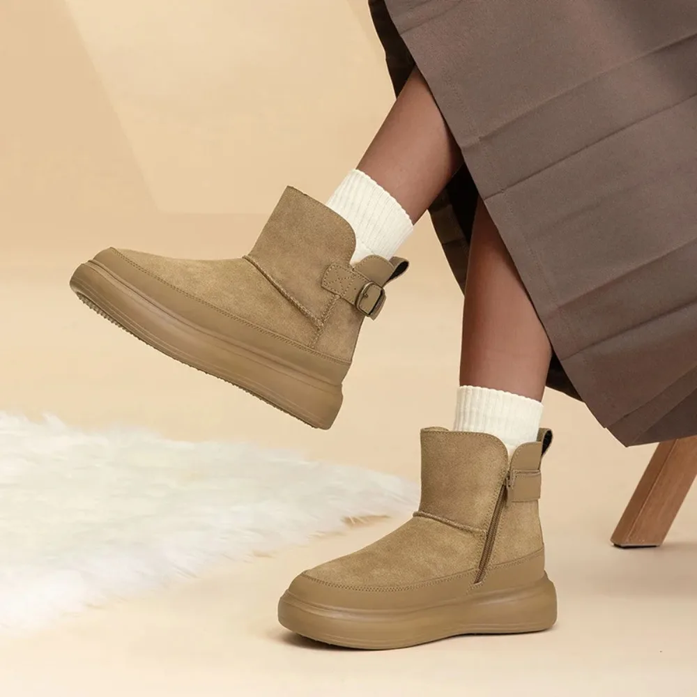 

2025 Women Snow Boots Casual Plush Warm Platform Shoes Female Winter Snow Shoes Comfort Antiskid Zipper Ankle Boots