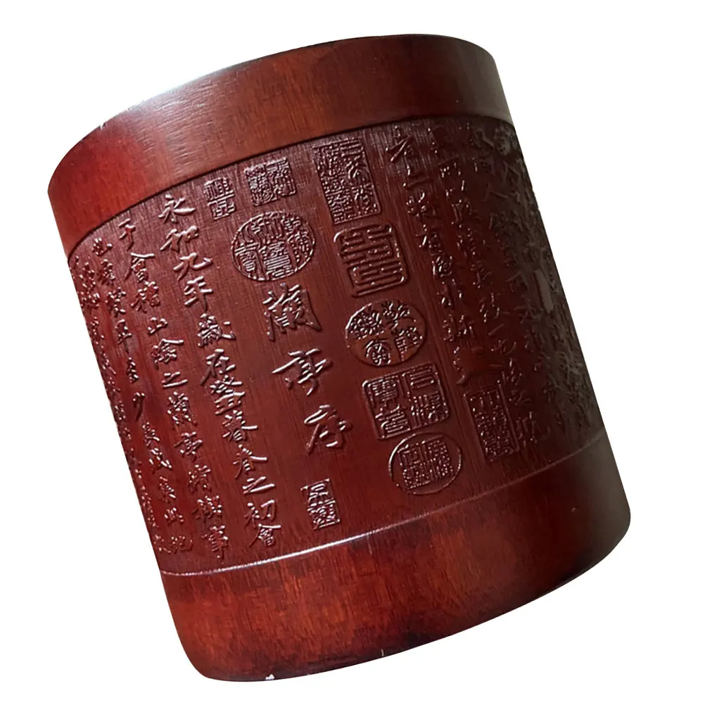 

Bamboo Pen Holder Desk ganizer Storage Container H Brush Elegant Bamboo Material Practical Craft Decor