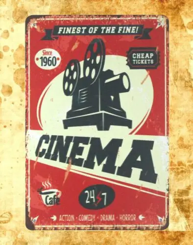 nostalgic reproductions Finest of the fine Cinema tin metal sign