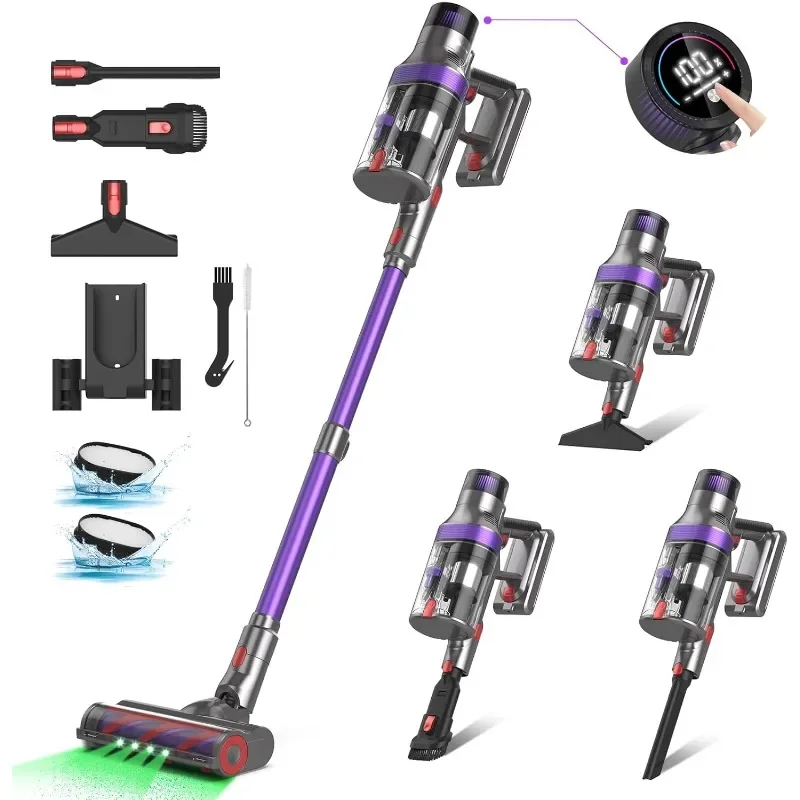 

Cordless Vacuum Cleaner, Self-Standing with 530W/38Kpa Stick Vacuum and 2 Dust Cups Design, 8 in 1 Vacuum Cleaner Pet Hair