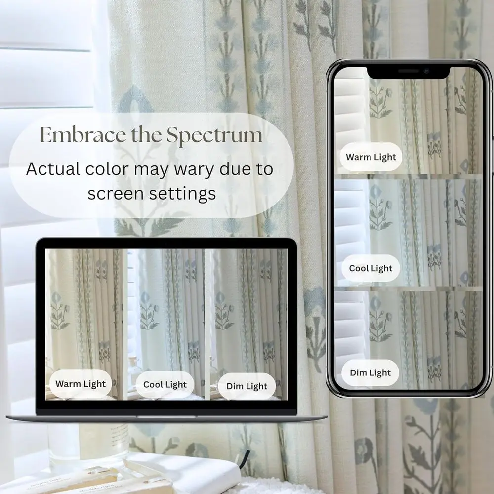 ستائر أنيقة بطيات من مزيج الكتان الزهري - تصفية خفيفة، لوحتين، أبيض عتيق، 30 × 108