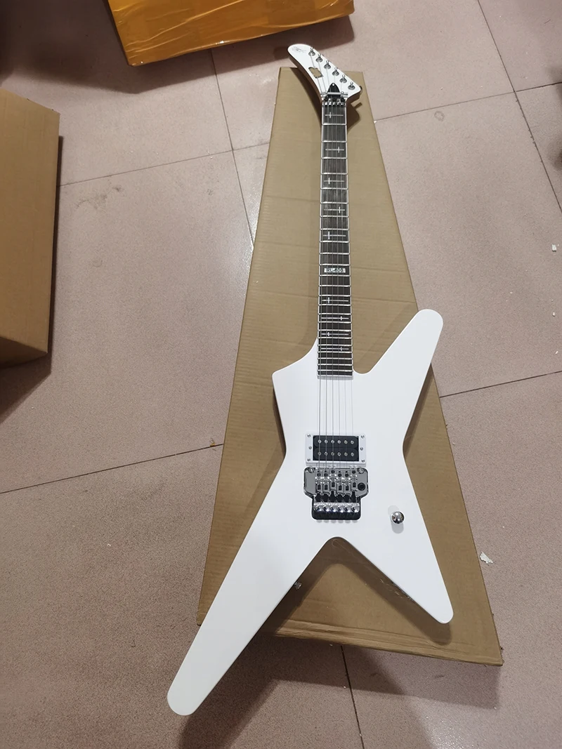 White E S P profiled electric guitar, nickel-chromium electronic hardware, a two-coil pickup, in stock，Fast delivery