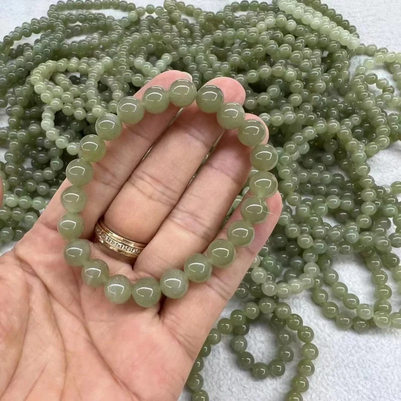 New Natural Green Yellow Mouth Goods Head Joker Women Hetian Jade Bracelet Wholesale