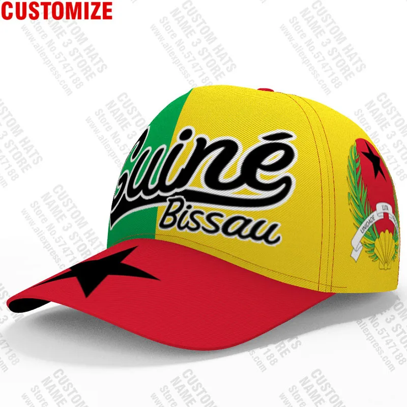 Guinea Bissau Baseball Cap Custom Made Name Number Team Logo Gw Hats Gnb Country Travel Guinee Nation Flags Print Photo Headgear