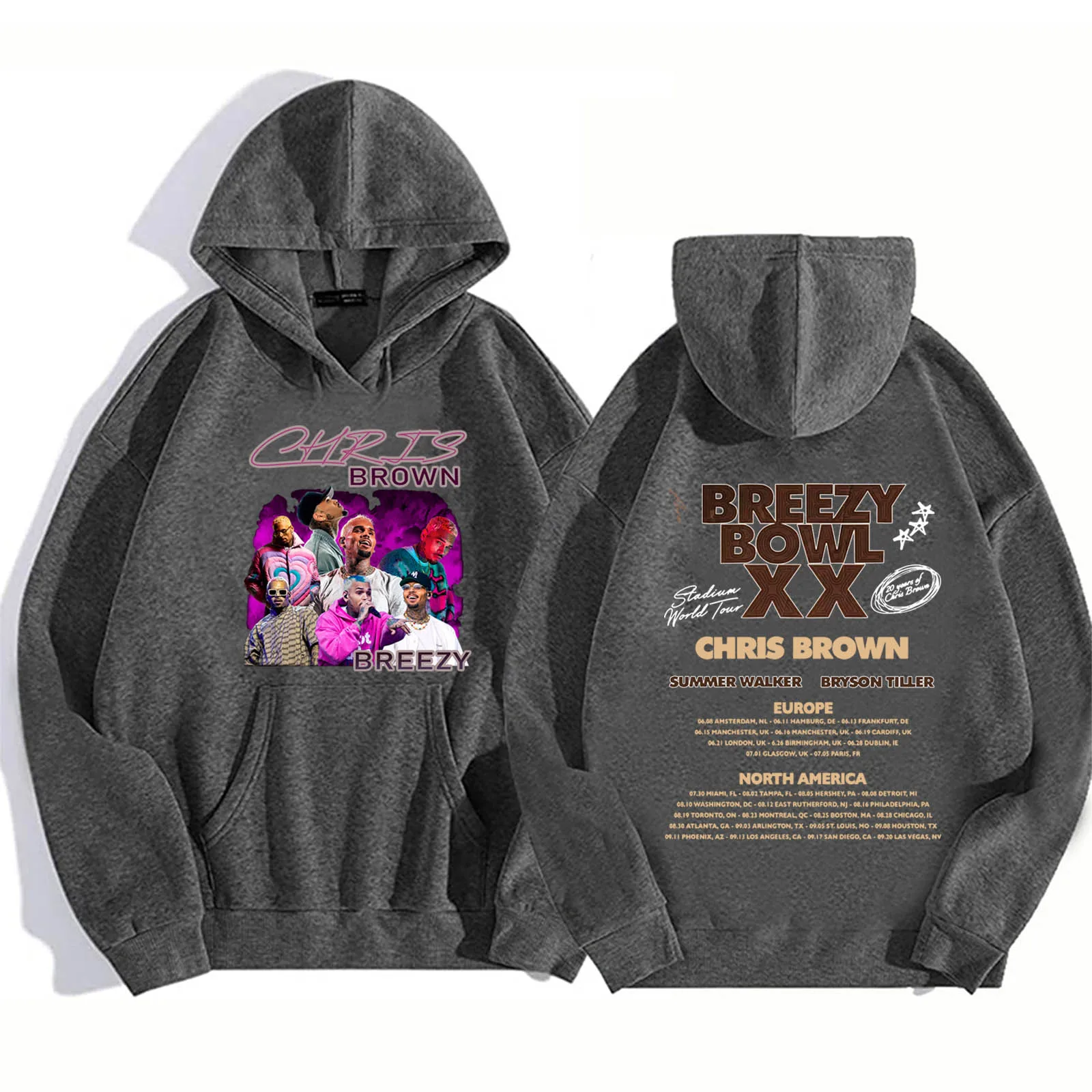 

Chris Brown Breezy Bowl Merch Hoodie Harajuku Pullover Tops Chris Brown Sweatshirt Fans Gift