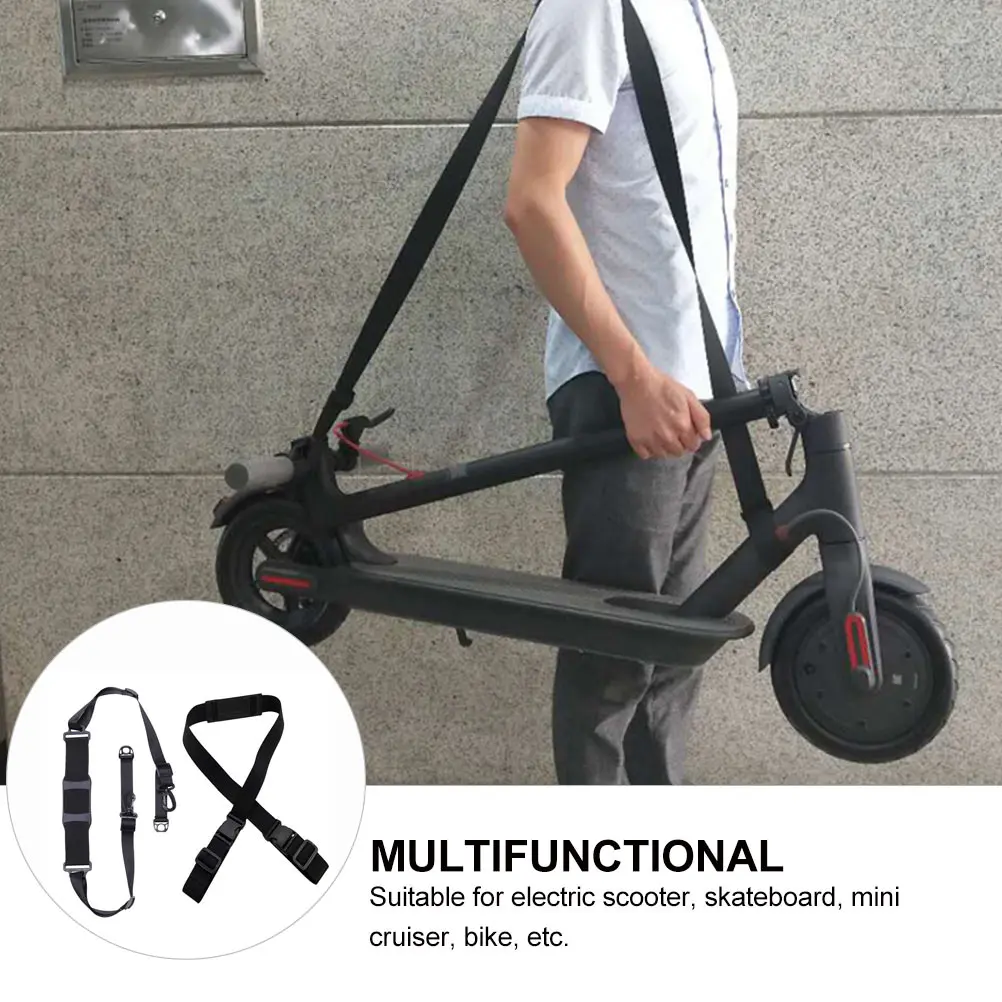 2Pcs Scooter Shoulder Strap Nylon Ergonomic Pad Adjustable Length for Electric Scooter Bike Skateboard Bicycles Carrying Belt