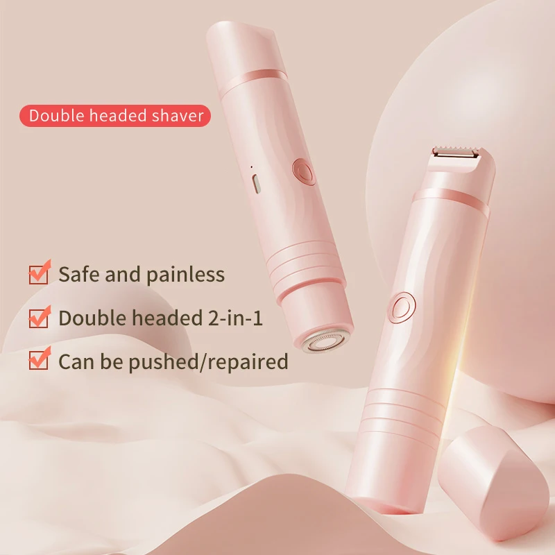 2-in-1 Elektrorasierer, Multifunktionales Haarentfernungsgerät, Doppelkopf-Trimmer für den Intimbereich, Damenrasierer, Elektrischer Trimmer – Detail 2