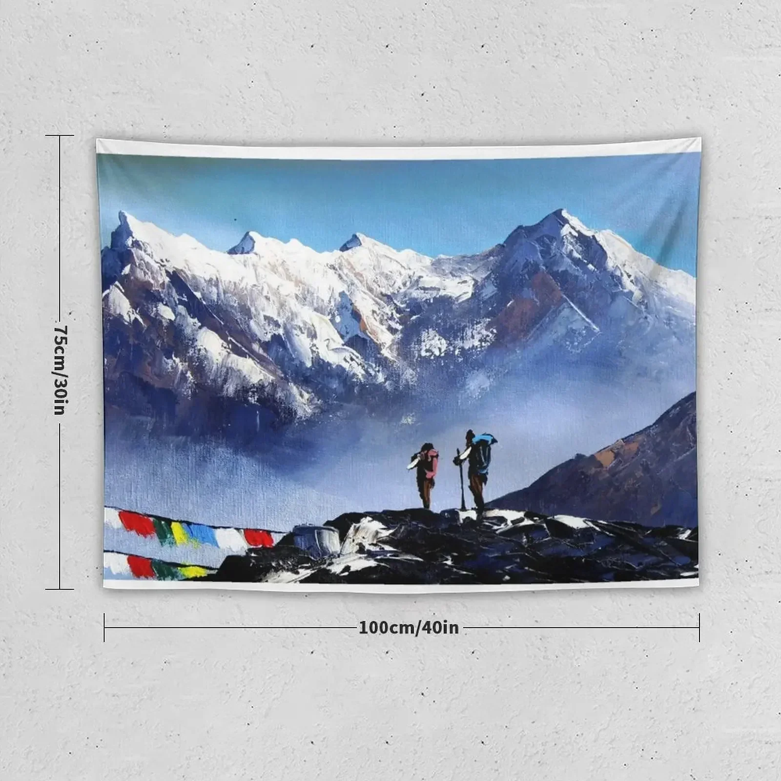 Panoramic View Of Ama Dablam Peak Everest Mountain Tapestry Wall Hanging Wall Bathroom Decor Outdoor Decor Tapestry