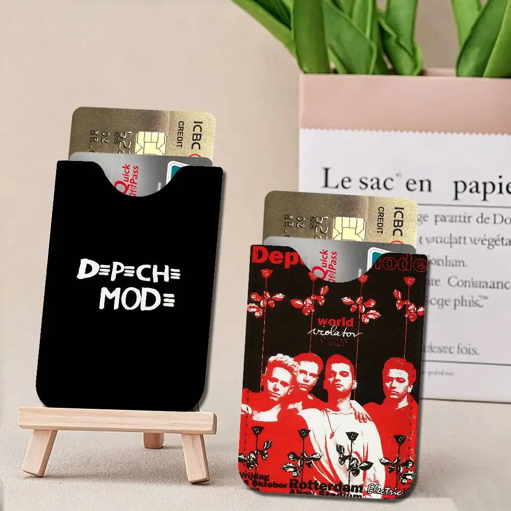 Depeche Mode Singer Lightweight Leather Card Holder Palm Pattern Protective Cover for Bus Card ID Card Compact Size