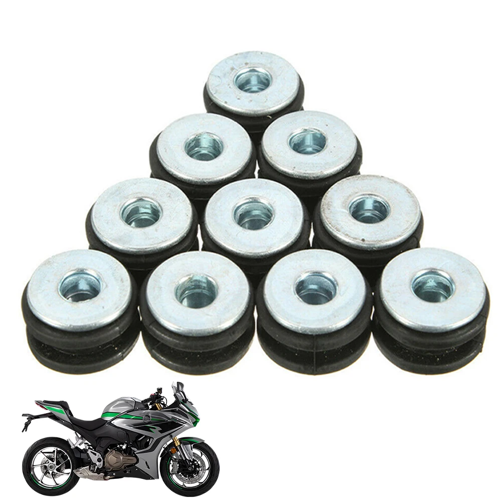 10 Set Motorcycle Rubber Grommets Bolt Assortment Kit Fairing Bolts Pressure Relief Cushion Kit for Kawasaki