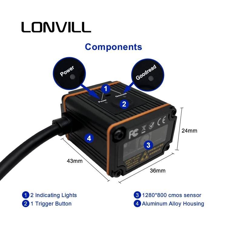 موقف فعال من حيث التكلفة ثابت جبل قارئ رمز الاستجابة السريعة USB RS232 السيارات تحسس ثابت 2d ماسح الباركود لخط التجميع #4