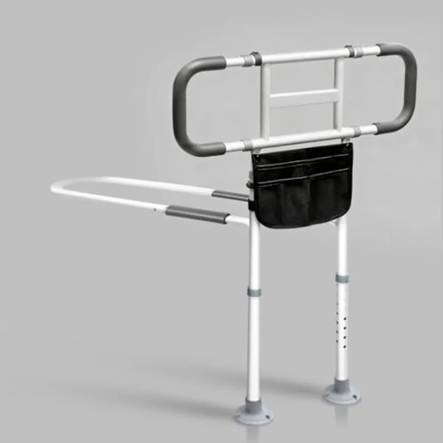 

Bed Rails for Elderly Adults Safety Adjustable Heights Bed Assist Rails for Seniors with Motion Light Storage Pocket Handle Han