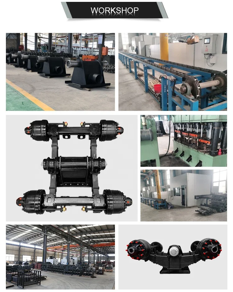 Semi Trailer Part Tandem Truck 32T Bogie Suspension With Axle