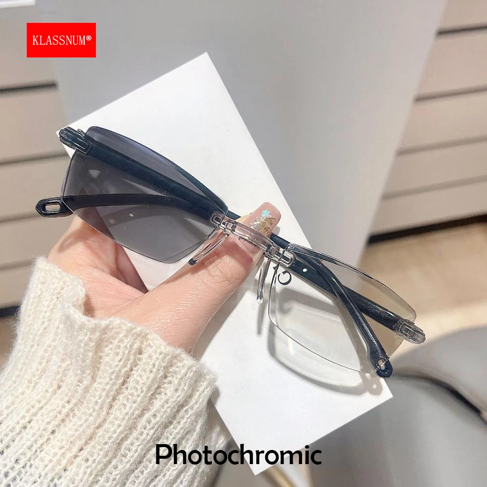 Smart Glasses Men Reading Glasses With Photochromic Color Changing Lens Anti Blue Light Glasses With Automatic Adjustment