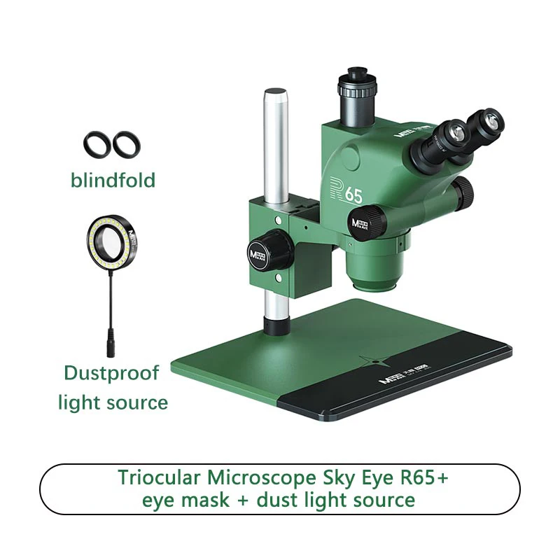 MaAnt R65 6.5-65X Times Zoom Triocular Stereo Microscope Can Mount CCD Camera for Mobile Phone Component Circuit Maintenance