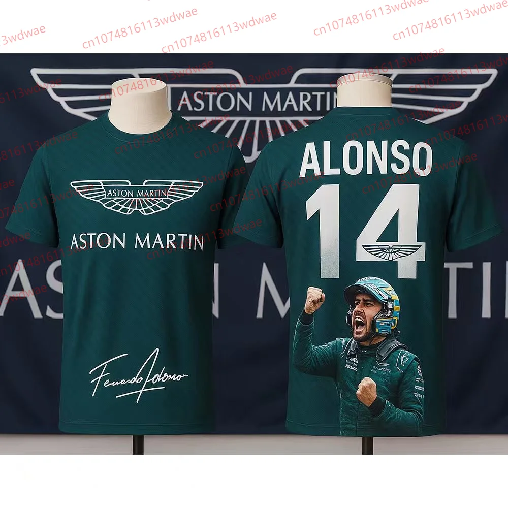 

Футболка Aston Martin 2025 года, гоночная команда Фернандо Алонсо 14, футболка испанских гонщиков, гоночный костюм команды, быстросохнущая спортивная футболка