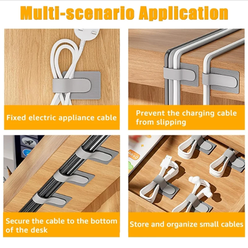 10/20/30 pçs reutilizáveis gancho e laço cabo laços cabo corda titular auto adesivo ajustável cabo organizador escritório em casa Essentials