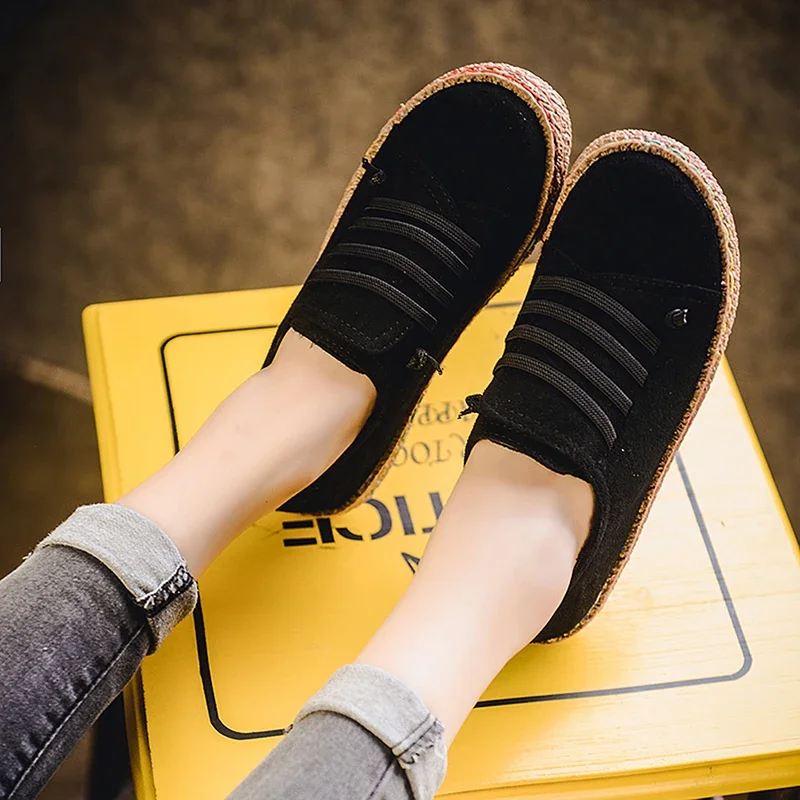 2023 Spring and Autumn Lazy Shoes Amazon Express Sewing Retro Flat Women's Shoes Mother Shoes