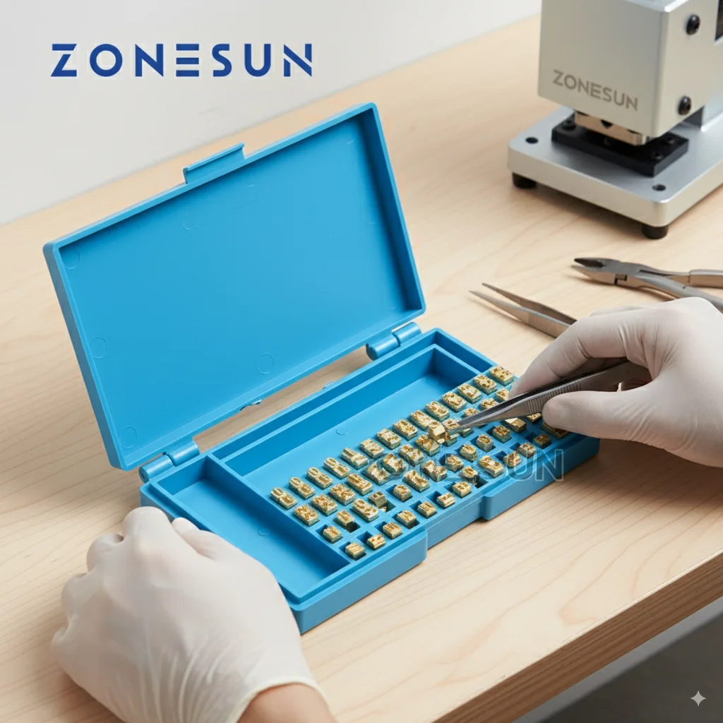 Zonesun letras do alfabeto, impressora de fita, código de validade, máquina de impressão, fonte, carimbo quente, peça de reposição my-380