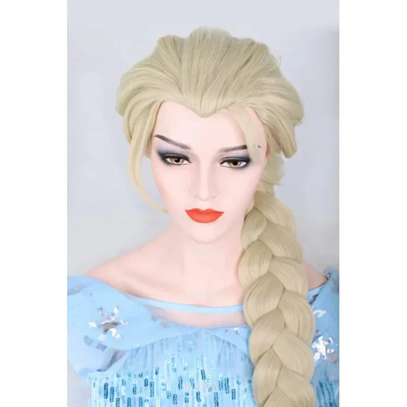 Elsa Cosplay Wig Queen Princess Long Braid Heat Resistant Synthetic Hair Adult Women Halloween Party Anime Cosplay Wigs