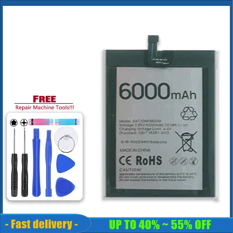 

Bateria 6000mAh Portable Battery For Doogee BAT22M196000 Rechargeable Mobile Phone Batteries