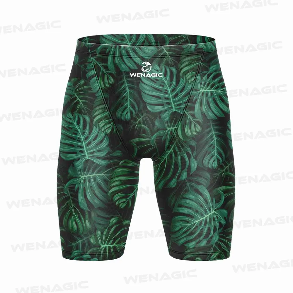 Surf Shorts 2023 New Professional Men Race Swim Trunks Quick Dry Swimwear Training Flowers Print Beach Tight Swimsuit Jammer