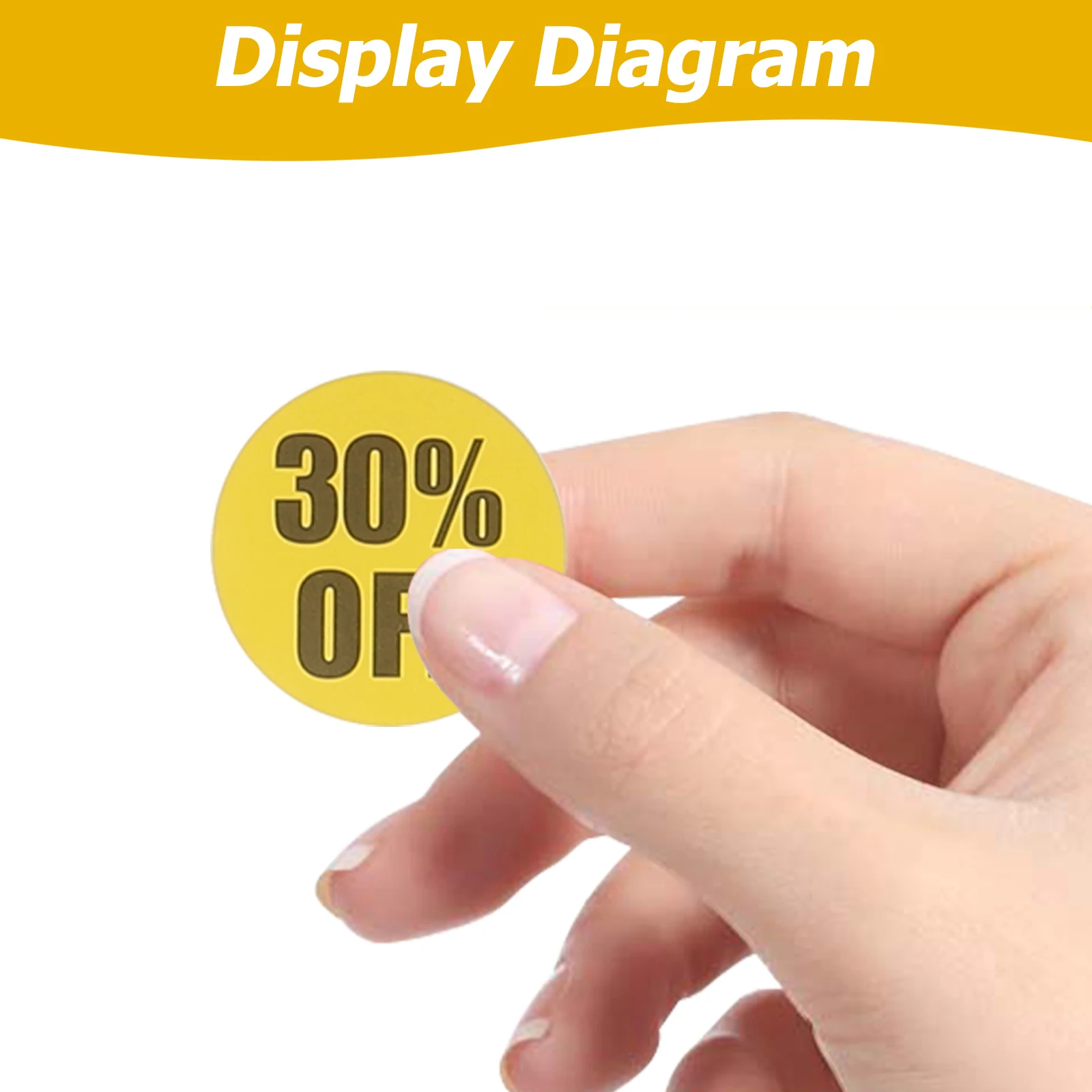 

3 Rolls Yellow Stickers Self-Adhesive Price Tags For Retail Store Scratch Off Labels Round Colored Decals Coated Paper