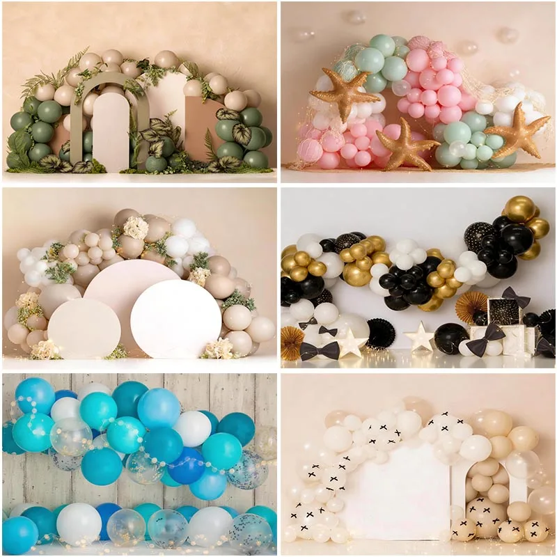 

LS Birthday Balloon Party Backdrops Cake Smash Child Baby Photo Props Adult Kids Decors Photography Studio Backgrounds