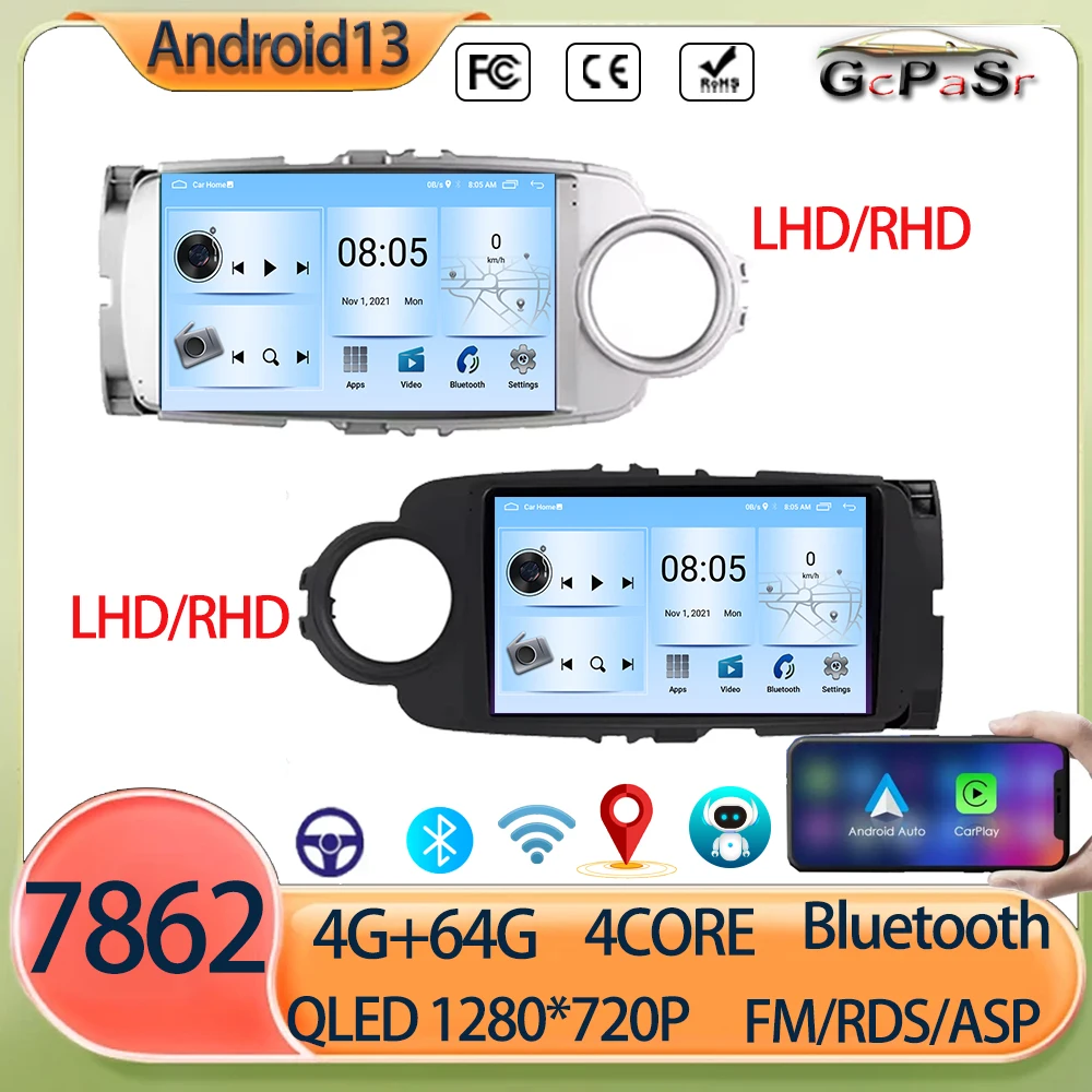 

Android Auto Car Radio Multimedia Video Player For Toyota Yaris LHD RHD 2012-2017 Carplay Stereo gps Navigation DSP WIFI 2 Din