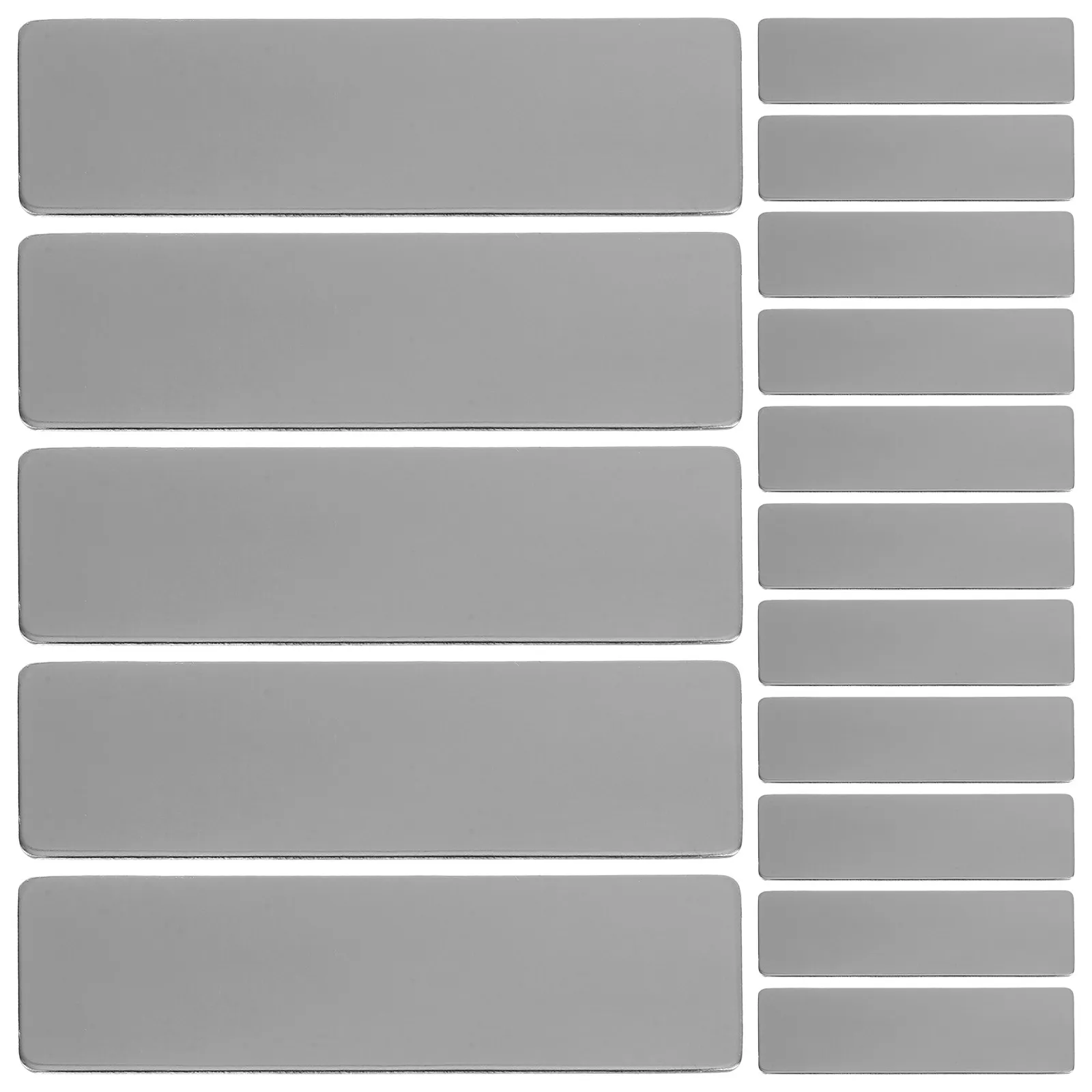 

20Pcs Badge Material Stainless Steel Blank Rectangle Tags for Engraving Metal Nameplates DIY Name Badge Plates Office Event Use