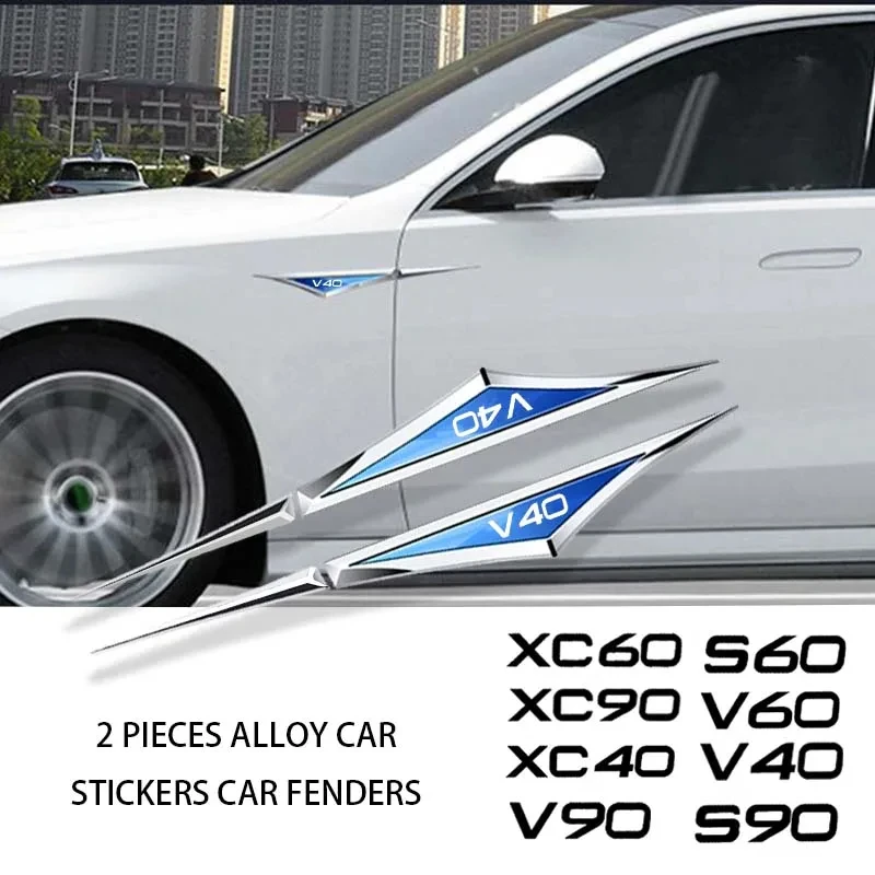 

2pcs alloy car stickers accsesories accessory for Volvo XC40 XC60 XC90 V40 V60 V90 S60 S90