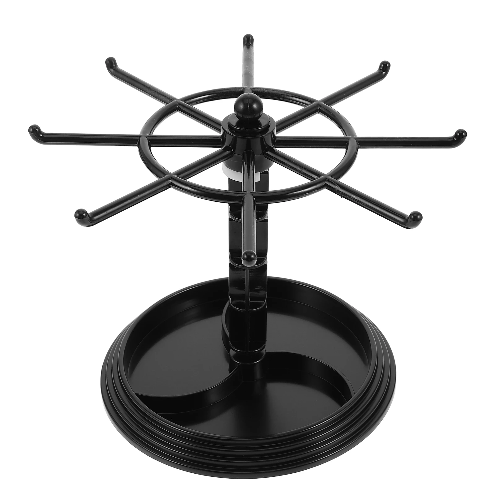 

Hanging Rack Storage Rotating Jewelry Organizer Stand Bracelets Display Vendors Chain Holder Classic Black Multiuse Spacesaving