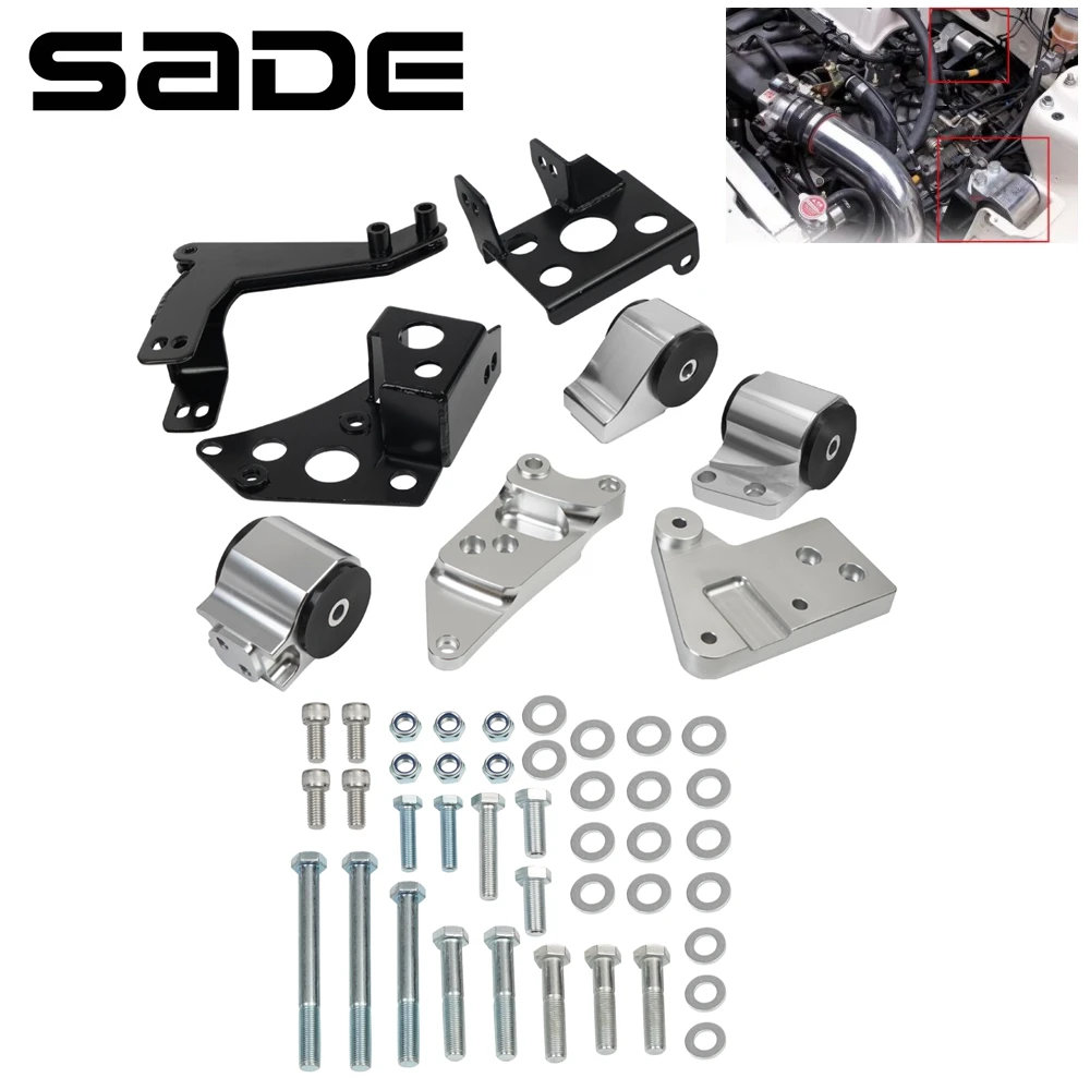 Engine Motor Mounts Bracket Engine Swap Mount Kit Fit for 1996-2000 Honda Civic K20 K24 EK Chassis K-series