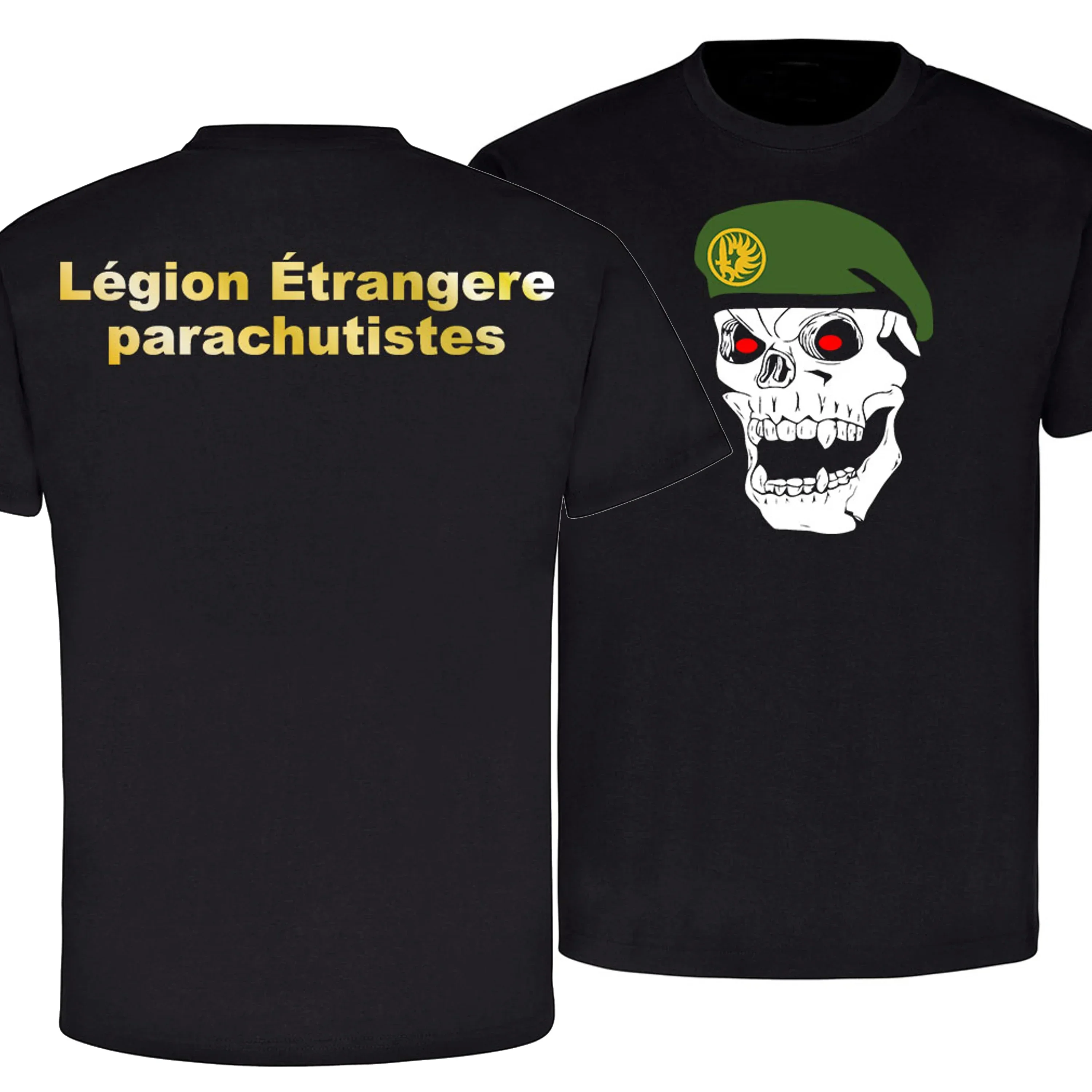 Fremdenlegion Légion étrangère Parachutistes Skull Totenkopf Barett T-Shirt. Cotton Short Sleeve O-Neck Mens T Shirt New S-3XL