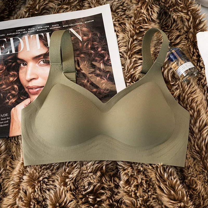 Push-Up-BHs für Damen, Übergröße, nahtloser BH, ohne Bügel, breite, verstellbare Träger, Unterwäsche, sexy Dessous, Komfort-Unterwäsche, M-3XL