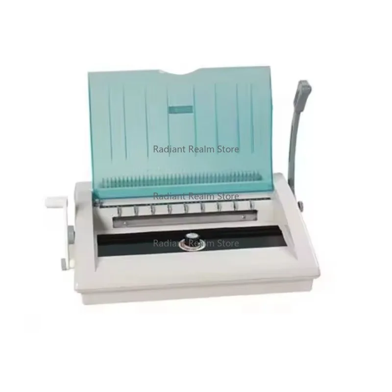 A4 Desktop Office Stapler Manual Plastic Comb Binding Machine with 24-Hole Rubber Ring Paper Folder for Use