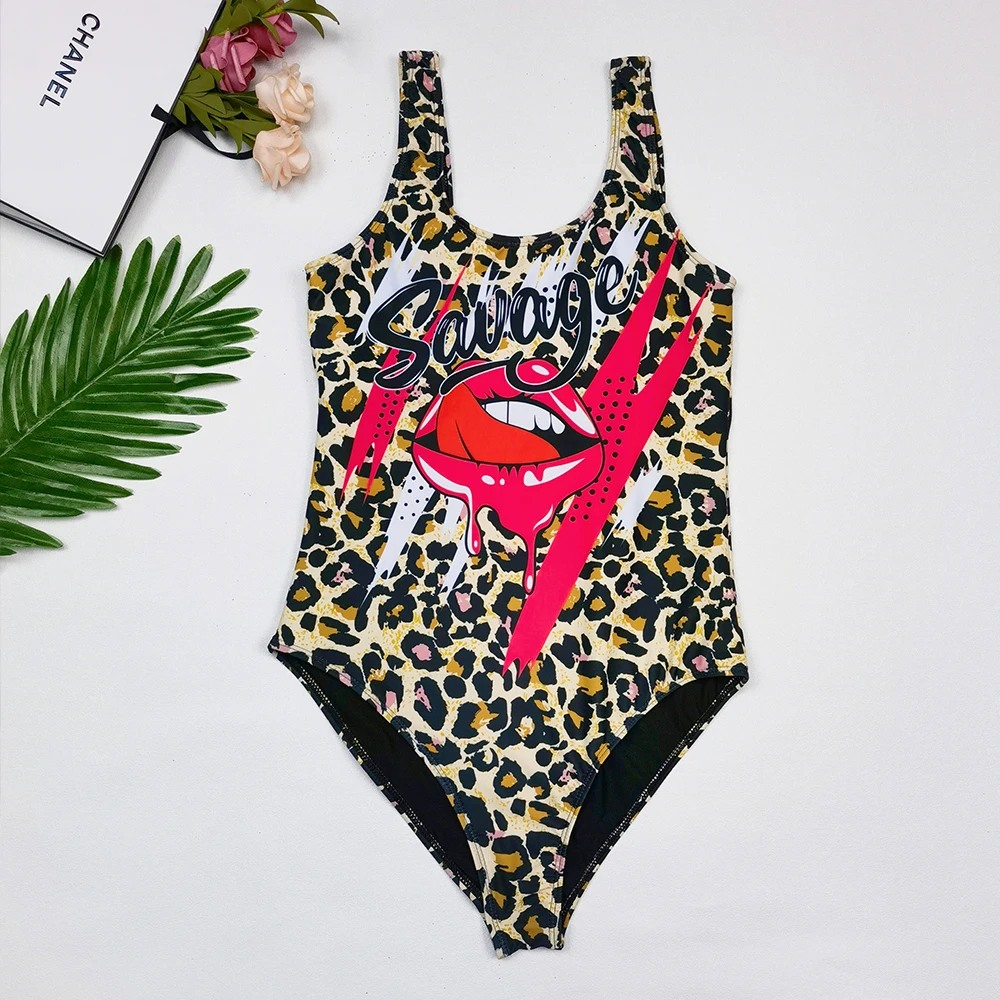 2022 Sexy Print One Piece Swimsuit New Women Swimwear Vintage Monokini Bodysuit Summer Beach Bathing Suit Biquini Female