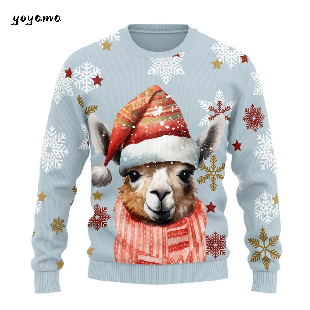 2026 عيد الميلاد لطيف الألبكة الفتيات بلوزات ثلاثية الأبعاد عادية للجنسين Harajuku البلوز البلوفرات القبيح عيد الميلاد موضة الرجال بلوزات