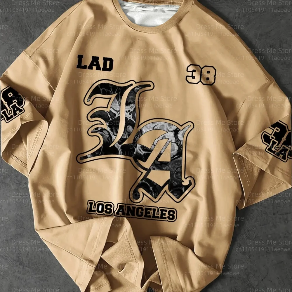 

2026 men los angeles t shirt Short Sleelve T-Shirt Men Plus Size Football T-Shirt Sport Outdoor Round Neck T-Shirt Men Clothing