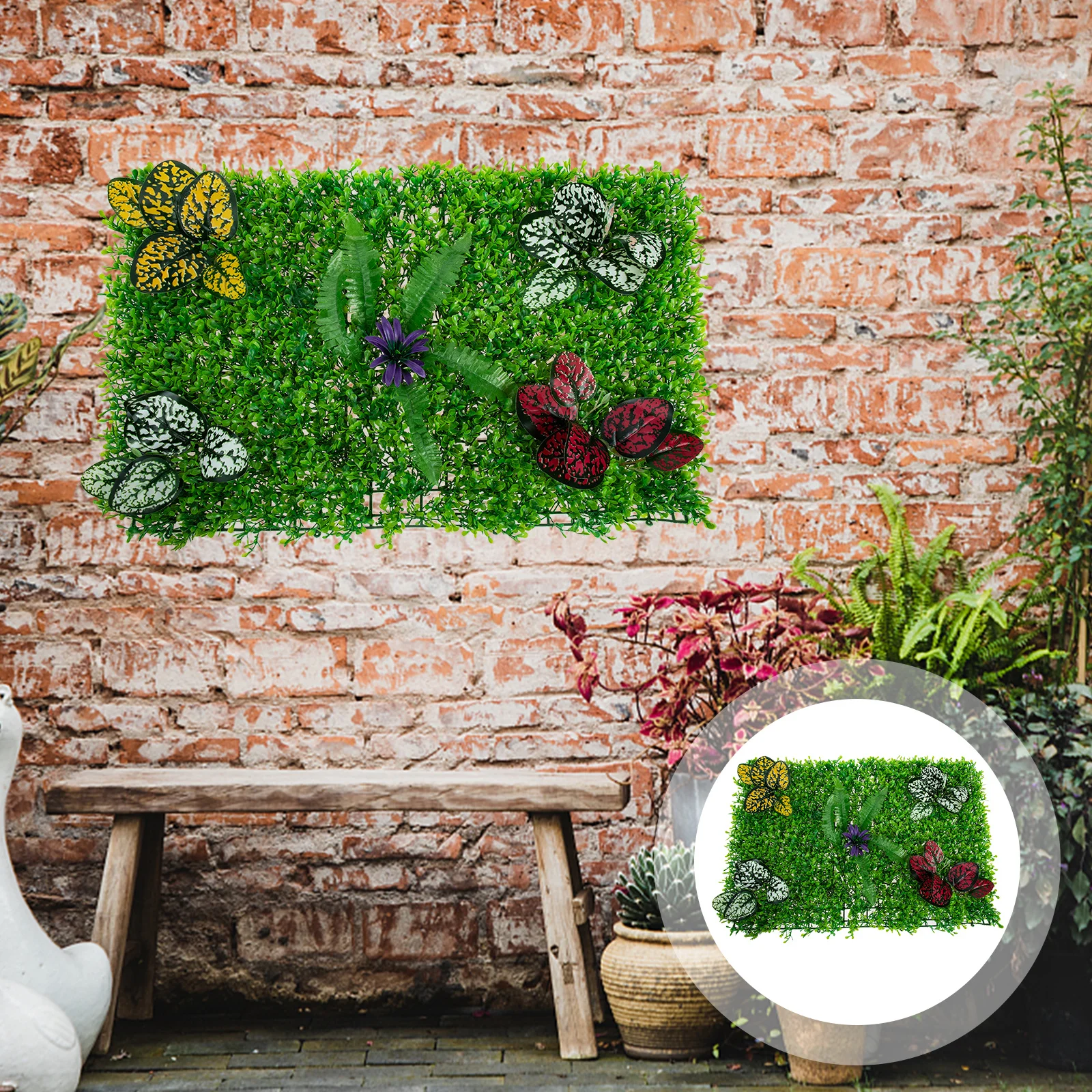 

Simulation Green Plant Wall Sturdy Plastic Panel High Simulation Easy Installation Garden Event Home Decor Artificial Grass
