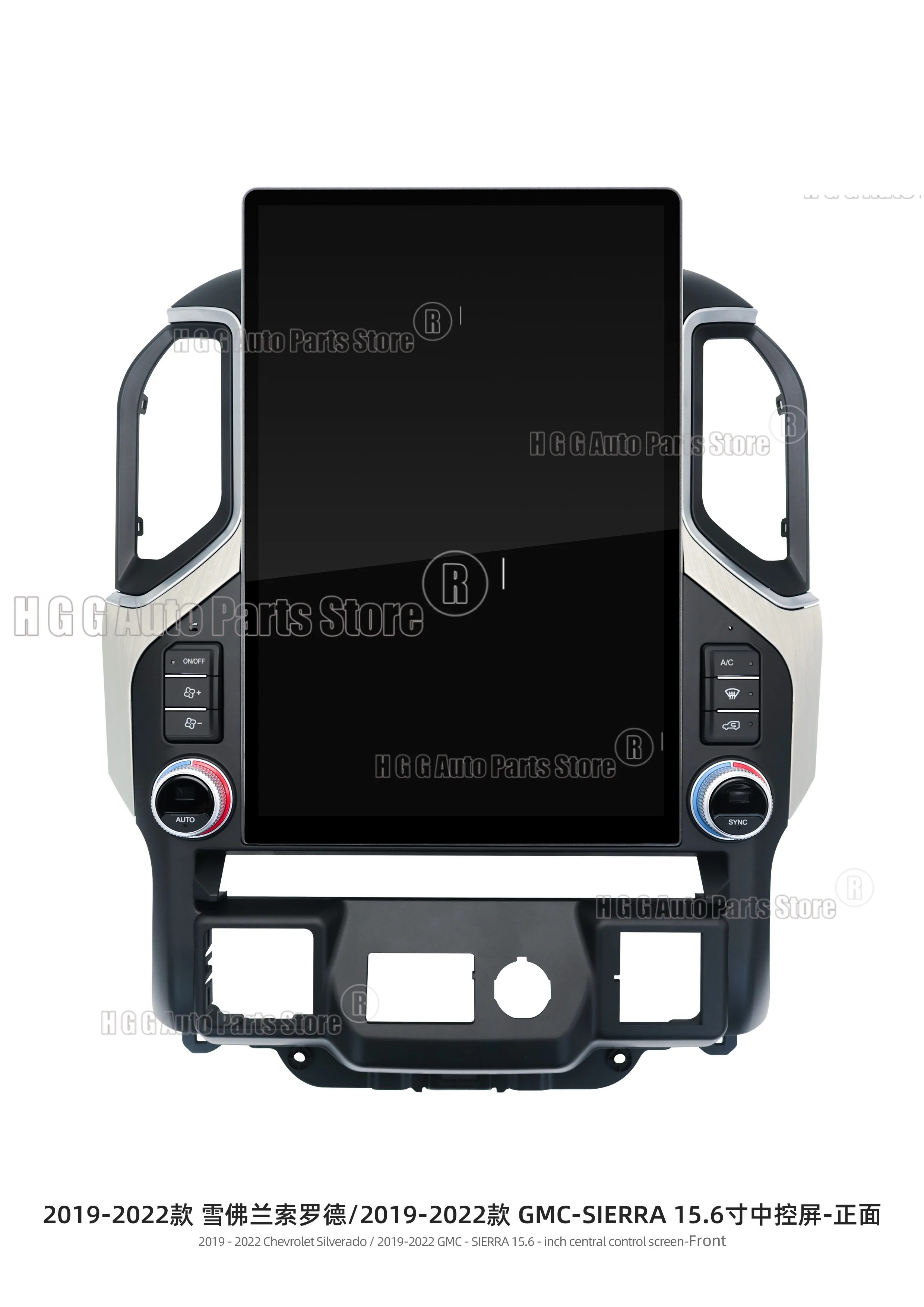 

15,6-дюймовый Android-магнитола для GMC Sierra Chevrolet Silverado 2019-2023 с CarPlay, видеоплеером и экраном управления кондиционером