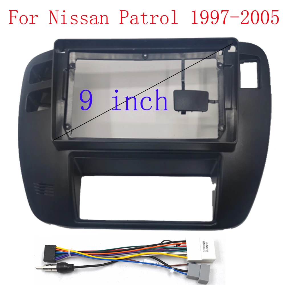 For Nissan Patrol 1997-2005(9Inch) Car Radio Fascias GPS MP5 Android Stereo DVD Player 2 Din Head Unit Panel Dash Frame Trim Kit