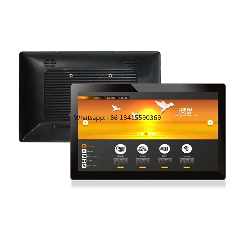 

10.1 Inch Android 11 USB Wilress Black Tablet Wall Mount Capacitive Industrial Touch