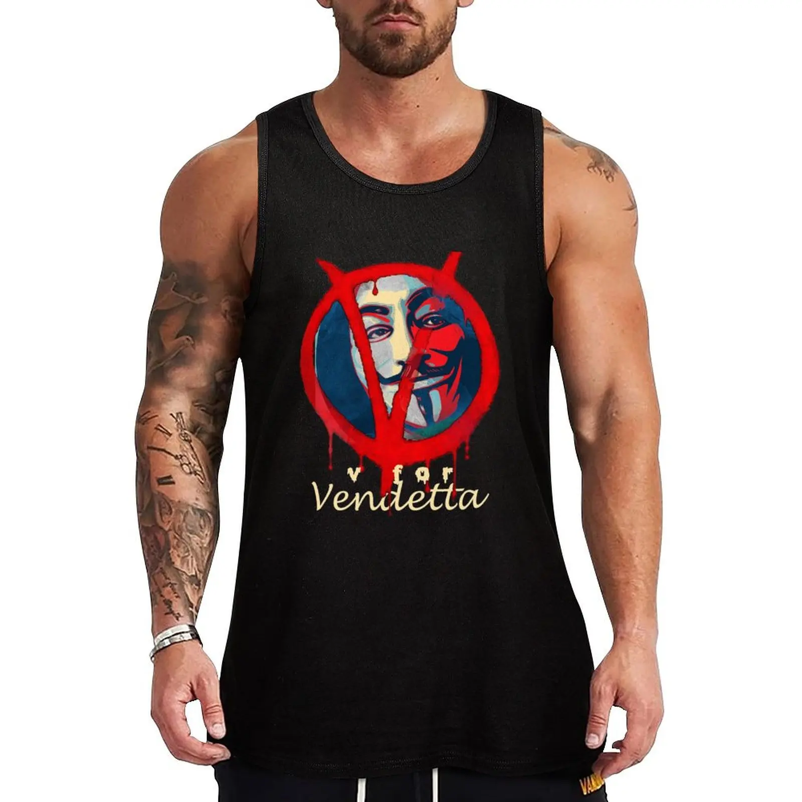 

V FOR Vendetta Tank Top Vacation Tank Top Casual Sleeveless Beach Wear Shirt