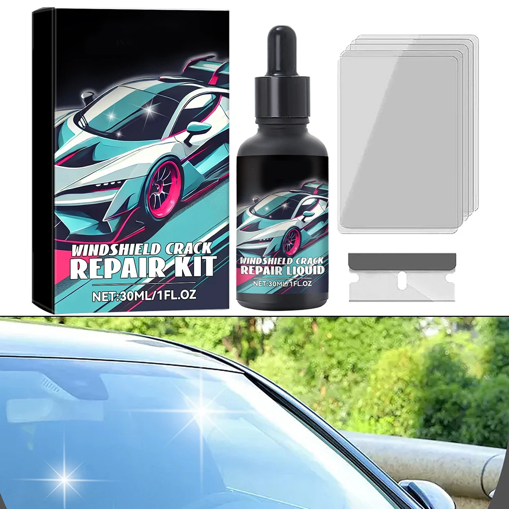 Cracked Glass Scratch Repair Kit 30ml Vehicle Windscreen  Fluid Filler Quick Fix Windscreen Scratch Restore Fluid For Glass