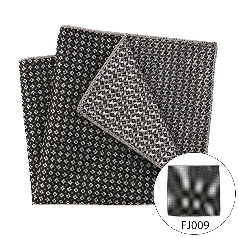 Pañuelo de Caballero de 25,5x25,5 cm para hombre, nuevo estilo de moda, tejido Jacquard de cachemira negra, bolsillo, ajuste cuadrado, banquete de negocios